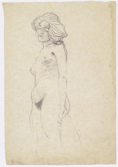 Female Nude to the Left by Gustav Klimt